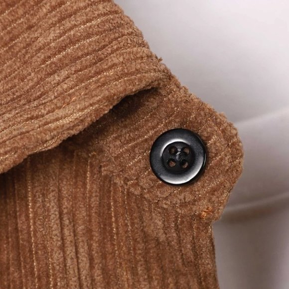 Casual Color Block Men's Corduroy Shirt - Picture 6 of 7